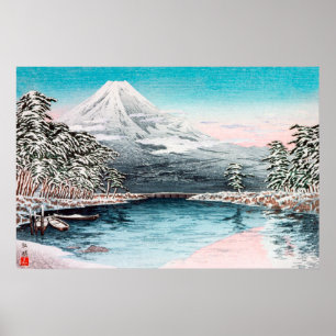 Poster Monte Fuji de Tagonoura, Cena de Neve