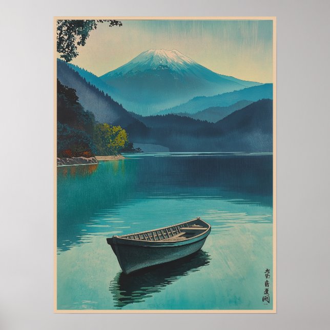 Poster Monte Fuji do lago Yamanaka (Frente)