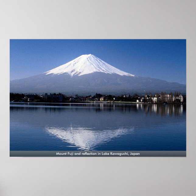Póster Monte Fuji e reflexo no lago Kawaguchi, Japão (Frente)