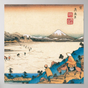 Póster Monte Fuji, Fuji-san. Japão. Cerca de 1800's.