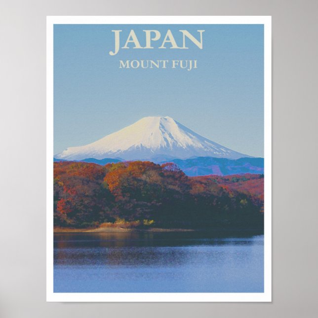 Poster Monte Fuji Japan Vintage - Viagem (Frente)