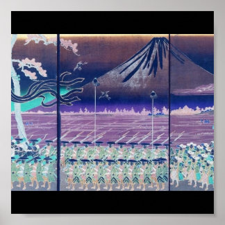 Póster Monte Fuji por volta de 1860 (com cores modificada