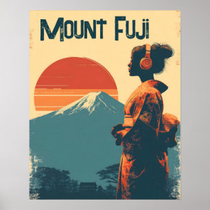 Poster Monte Fuji vintage