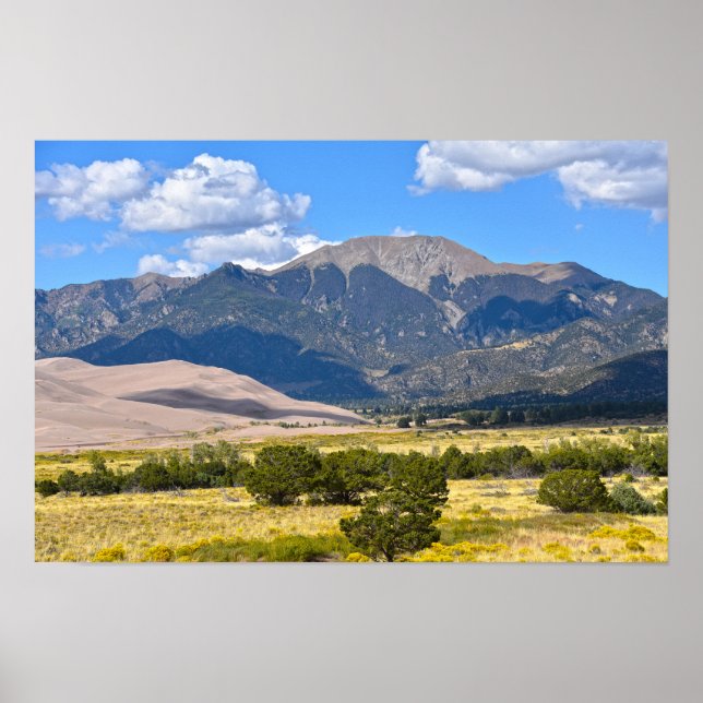 Poster Monte Herard, Parque Nacional das Grandes Dunas de (Frente)