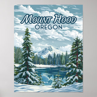 Poster Monte Hood Oregon Ski Pacífico Noroeste Inverno