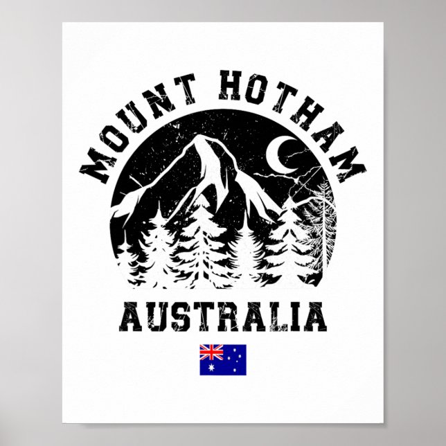 Poster Monte Hotham Victorian Alpes Austrália Ski Resort  (Frente)