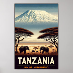 Poster Monte Kilimanjaro Safari – Viagens Clássicas pela