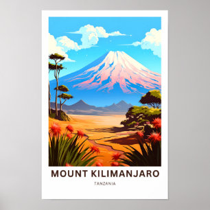 Poster Monte Kilimanjaro Tanzânia Travel Print