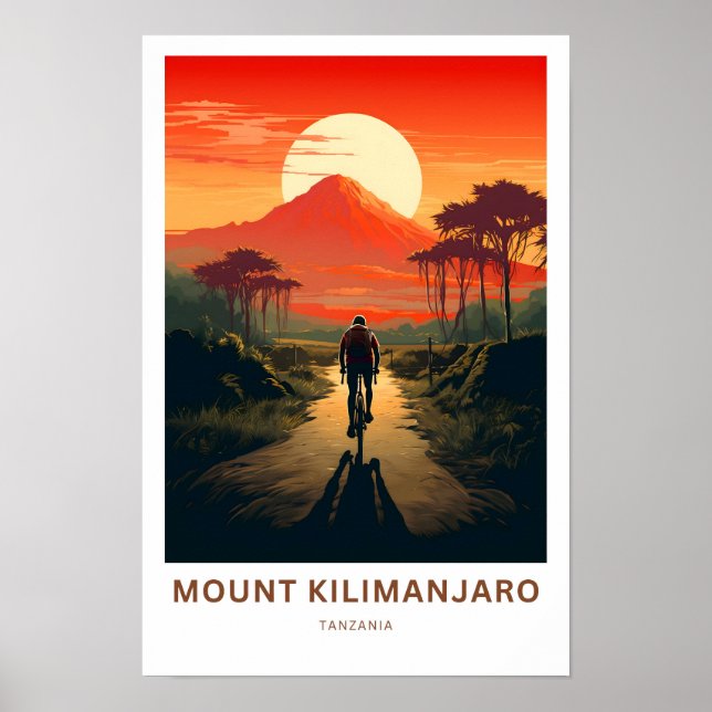 Poster Monte Kilimanjaro Tanzânia Travel Print (Frente)