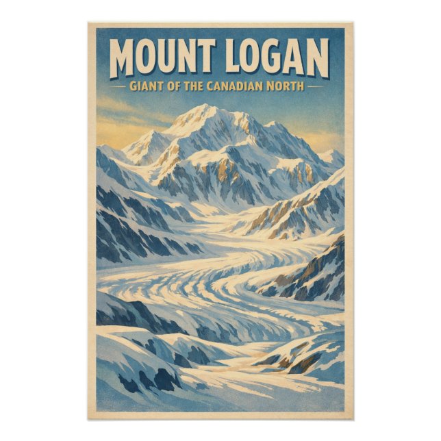 Póster Monte Logan, Canadá, em um clássico retrô (Frente)