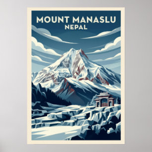 Poster Monte Manaslu Nepal V02