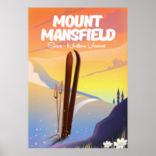 Poster Monte Mansfield,Stowe norte Vermont ski
