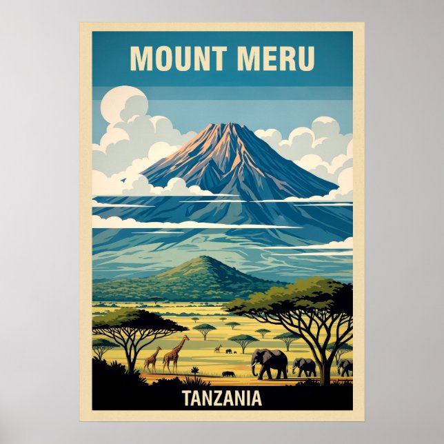 Poster Monte Meru Tanzânia V01 (Frente)