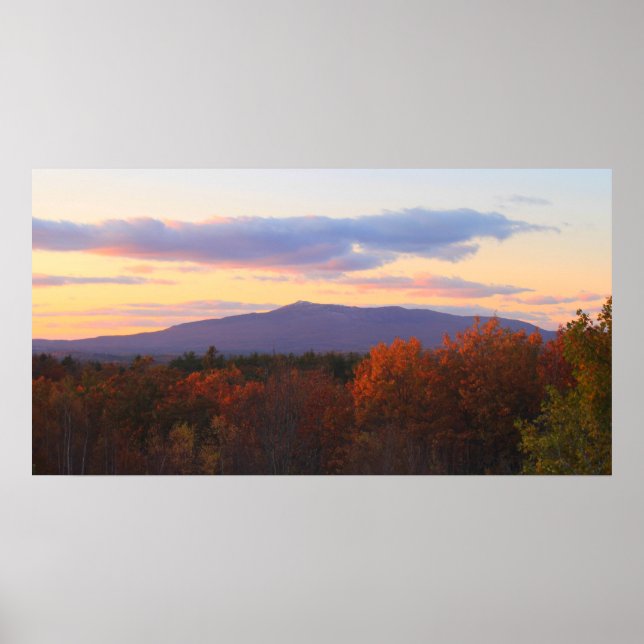 Poster Monte Monadnock Atrasado Sunset de outono (Frente)