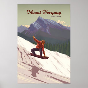 Poster Monte Norquay Banff Canadá Esqui Travel