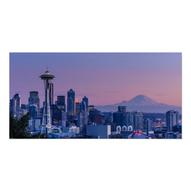 Póster Monte Rainier ao fundo. (Frente)