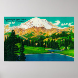 Póster Monte Rainier, do Lago Tipsoo, na Passagem Chinook