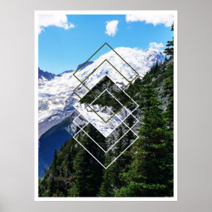 Poster Monte Rainier Geométrico