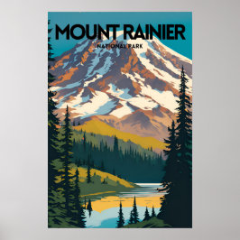 Poster Monte Rainier National Park Viagem tradicional PS
