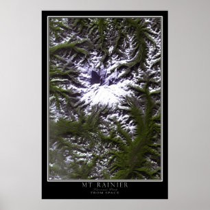 Poster Monte Rainier National Park Washington Satélite