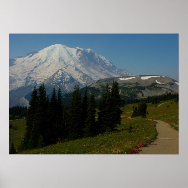 Póster Monte Rainier visto da trilha Sourdough Ridge (Frente)
