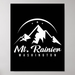 Poster Monte Rainier Washington Ski Resort Skiing Snowboa