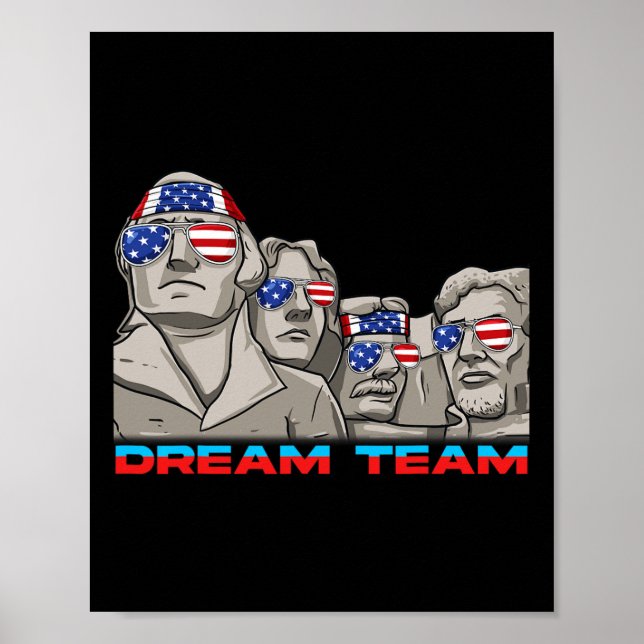 Poster Monte Rushmore, 4 De Julho, Preside Patriótica (Frente)
