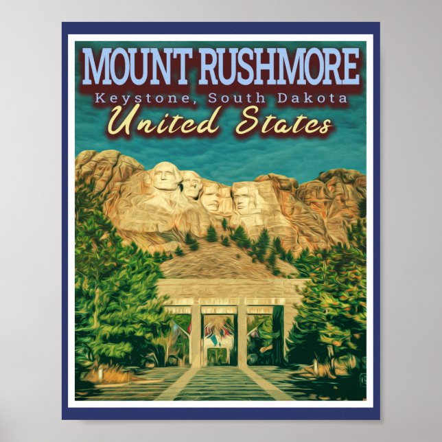 POSTER MONTE RUSHMORE - MEMORIAL NACIONAL - DAKOTA DO SUL (Frente)