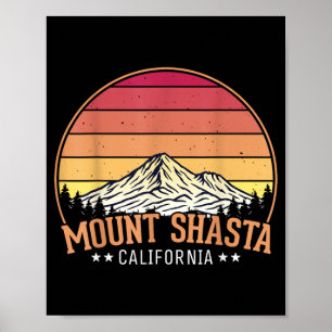 Poster Monte Shasta Califórnia Pôr do Sol Retro Amante da