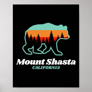Poster Monte Shasta California Skiing Snowboard Bear