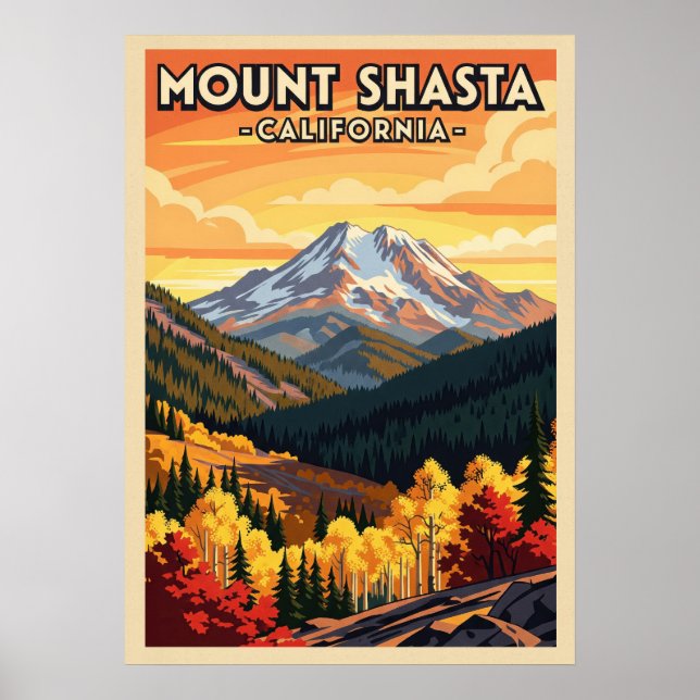 Poster Monte Shasta California V06 (Frente)