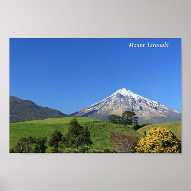Poster Monte Taranaki, Nova Zelândia (Frente)