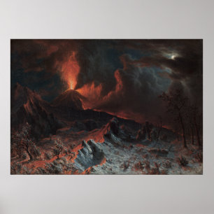 Poster Monte Vesúvio à meia-noite por Albert Bierstadt