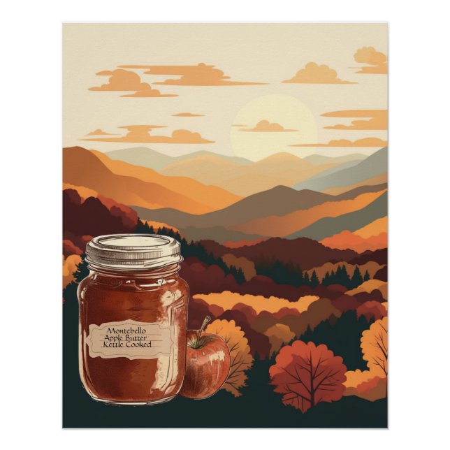 Póster Montebello, Virgínia Apple Butter personalizável (Frente)
