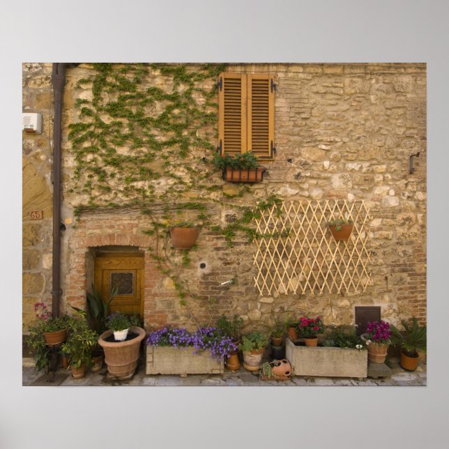 Poster Montefollonico, Val d'Orcia, província de Siena, (Frente)