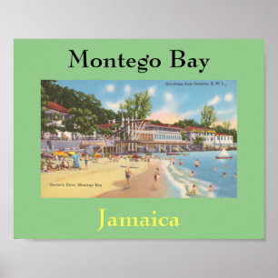 Poster Montego Bay, Jamaica Vintage Foto - Caverna do Dou