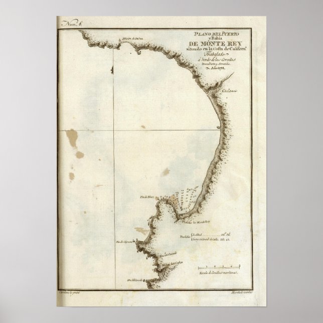 Póster Monterey Bay e península (Frente)