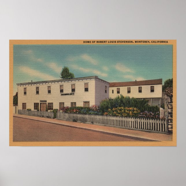 Póster Monterey, CA - Lar de Robert Louis Stevenson (Frente)