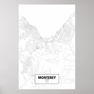 Poster Monterey, Califórnia (preto no branco)