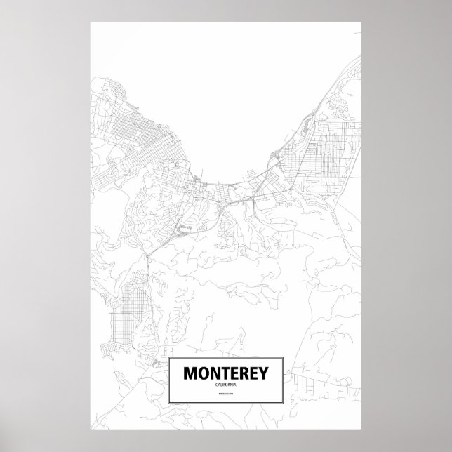 Poster Monterey, Califórnia (preto no branco) (Frente)