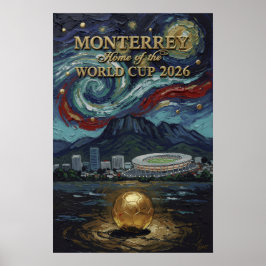 Poster Monterrey 2026 Futebol Arte de Futebol de Luxo par