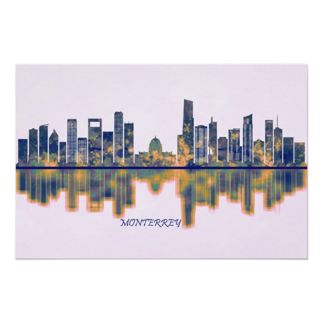 Póster Monterrey Skyline (Frente)