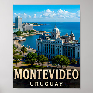 Poster Montevideo Elegância Costeira e Charme Uruguaio