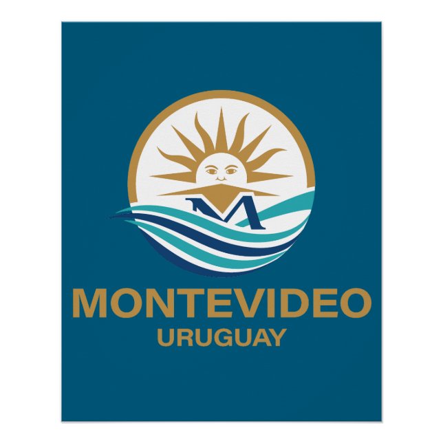 Póster Montevidéu Uruguai América do Sul (Frente)