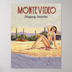 Poster Montevidéu, Uruguai Beach