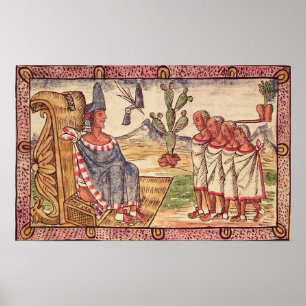 Póster Montezuma II e seus enviado espanhóis
