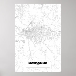 Póster Montgomery, Alabama (preto no branco)