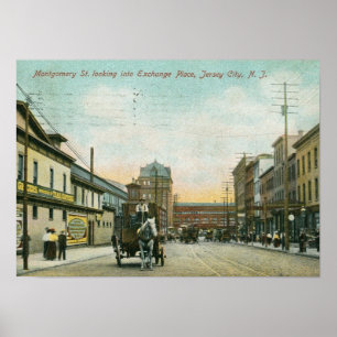 Póster Montgomery Rua, Jersey City NJ 1908 Vintage