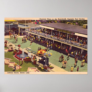 Póster Monticello Indiana Lake Shafer 1950