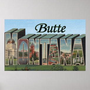 Póster Montículo, letra ScenesButte de MontanaLarge, TA 